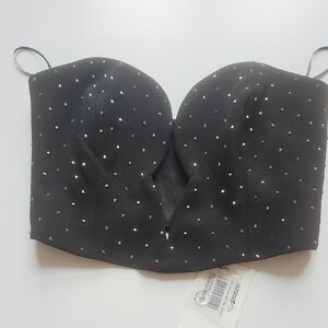 Bardot Black Studded Strapless Bustier